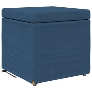 vidaXL Pouf Blu 41 x 41 x 40 cm Tessuto e Legno Ingegnerizzato