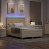 vidaXL Letto a Sorgente LED con materasso Crema 160 x 200 cm Tessuto