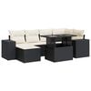 vidaXL Set Divani da Giardino con Cuscini 7pz Nero Polyrattan