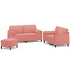 vidaXL Set di Divani 3 pz con Cuscini Decorativi Rosa in Velluto