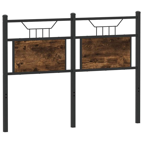 vidaXL Testiera di Ricambio Rovere Fumo 120 cm in Legno Multistrato e Acciaio