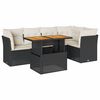 vidaXL Set Divano da Giardino 6 pz con Cuscini Nero in Polyrattan