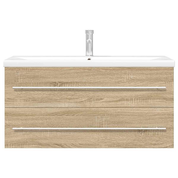 vidaXL Set Mobili da Bagno 2 pz Rovere Sonoma in Legno Multistrato