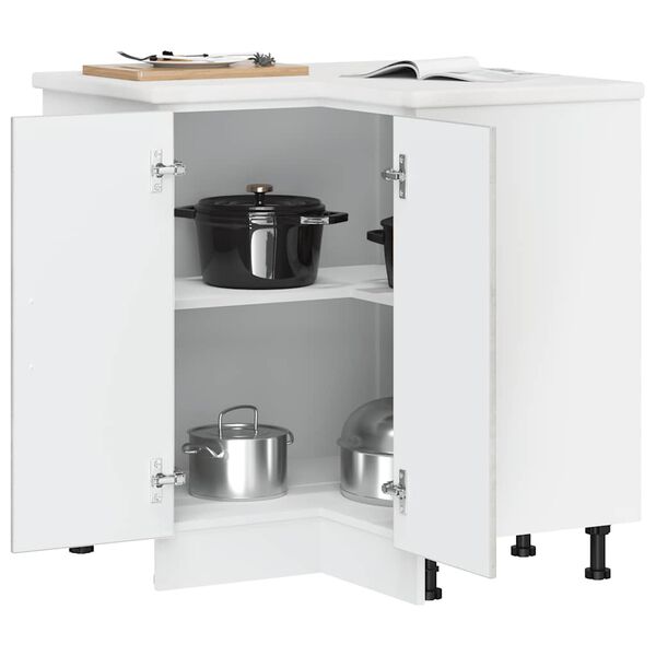 vidaXL Mobile Base ad Angolo Cucina Kalmar Grigio Cemento Truciolato