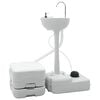 vidaXL Set di toilette per il campeggio 2 pcs Grigio e Bianco
