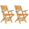 vidaXL Sedie pieghevoli 2 pezzi 55x61x90 cm Legno massello di teak