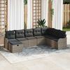 vidaXL Set di divani con cuscino 8 pcs Grigio polyrattan