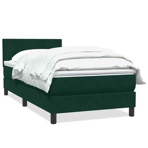 vidaXL Giroletto a Molle con Materasso Verde Scuro 80x220 cm Velluto