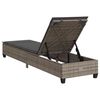 vidaXL Lettino Prendisole con Cuscini Grigio 55x200x25,5cm Polyrattan