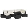 vidaXL Set Divano da Giardino con archiviazione 8 pcs Nero Poly Rattan