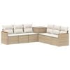 vidaXL Set di divani 7 pz Beige e Bianco Crema