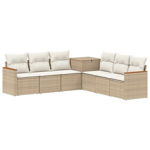 vidaXL Set di divani 7 pz Beige e Bianco Crema