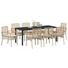 vidaXL Set da Pranzo per Giardino 9 pcs Beige polyrattan