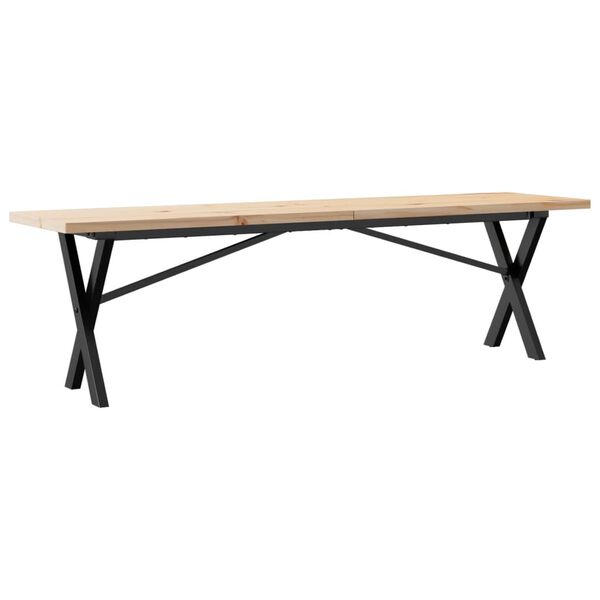 vidaXL Tavolino Salotto Telaio a X 160x40x45,5 cm Legno Pino e Acciaio