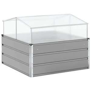 vidaXL Fioriera Grigio Chiaro 100 x 100 x 77 cm Acciaio zincato
