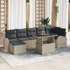 vidaXL Set Divano da Giardino 8 pcs Grigio chiaro Poly Rattan