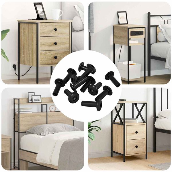 vidaXL Dadi a Manica 8451 pcs Nero Metallo