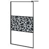 vidaXL Parete Doccia Walk in 115x195 cm Vetro ESG e Design Pietre Nero