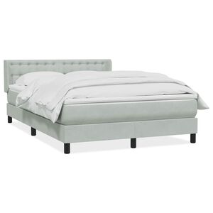 vidaXL Giroletto a Molle con Materasso Grigio Chiaro 160x210cm Velluto
