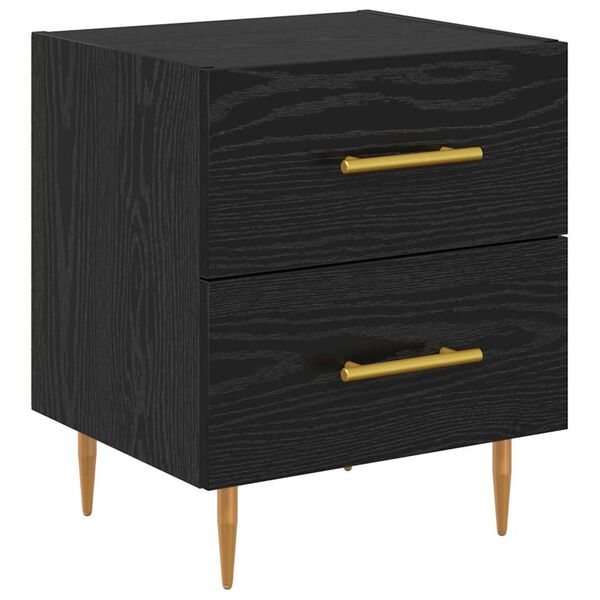 vidaXL Armadio da Notte con cassetto Rovere Nero 40 x 35 x 47,5 cm