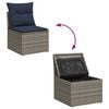 vidaXL Set Divani da Giardino 11 pz con Cuscini in Polyrattan Grigio