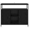 vidaXL Credenza Rovere Nero 100 x 35 x 80 cm Legno multistrato