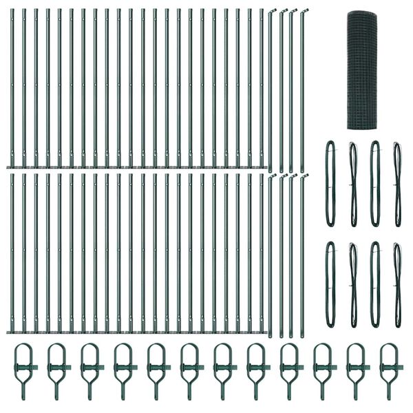 vidaXL Palo della recinzione Verde 100 x 0,4 m (rete 25 x 25 mm)