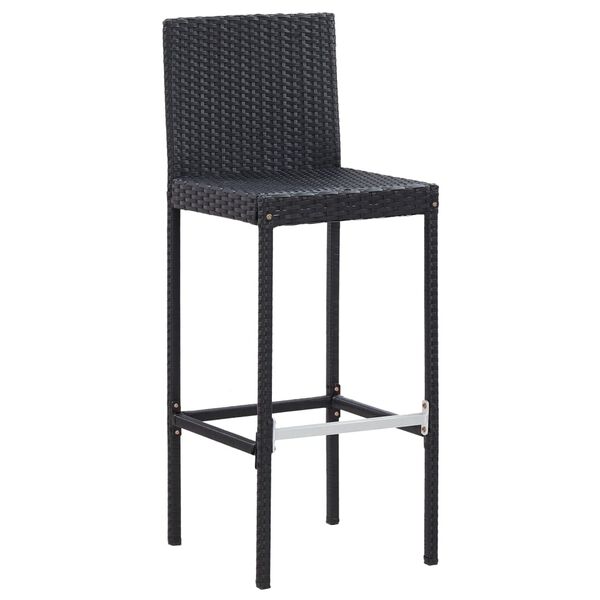 vidaXL Set da Bar da Giardino 5 pz Polyrattan e Legno di Acacia Nero