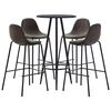 vidaXL Set da Bar 5 pz in Tessuto Grigio Scuro