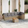 vidaXL Set Divano da Giardino 7 pz con Cuscini Beige Misto Polyrattan