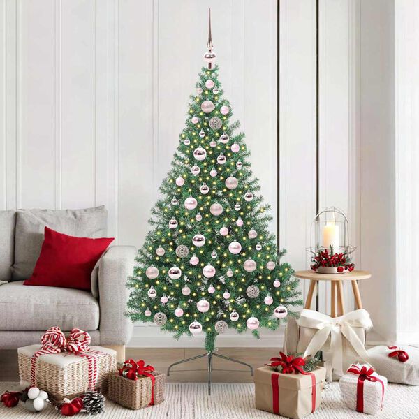 vidaXL Albero di Natale artificiale con luci integrate Verde 180 cm