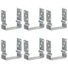 vidaXL Picchetti per Recinzione 6 pz Argento 14x6x15cm Acciaio Zincato