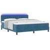vidaXL Letto a Sorgente LED con led Blu Scuro 180 x 200 cm Velluto
