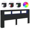 vidaXL Testiera LED Nera 220x18,5x103,5 cm Legno Multistrato