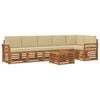 vidaXL Set di divani da esterno 7 pz Naturale e Beige Poliestere