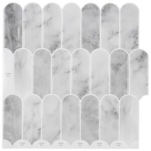 vidaXL Piastrella Piuma 10 pcs Marmo Grigio 30 x 30 cm