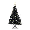 vidaXL Albero di Natale artificiale con luci integrate Nero 150 cm PVC