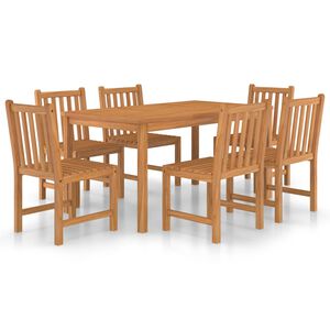 vidaXL Set da pranzo da giardino 7 pz 150x90 cm in legno massello di teak