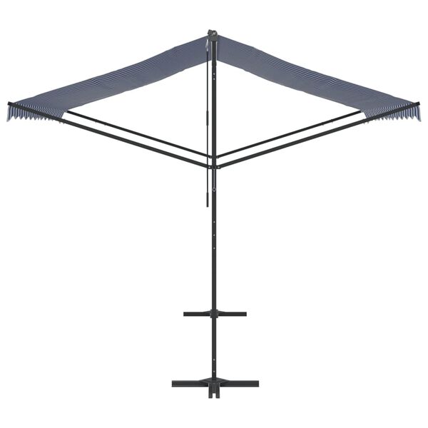vidaXL Tenda da Sole Blu e Bianca 300x300 cm in Tessuto e Acciaio