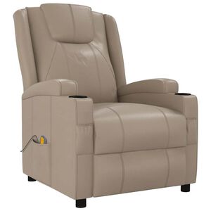 vidaXL Poltrona Massaggiante Cappuccino in Similpelle