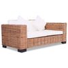 vidaXL Set di Divani con Cuscini 2 pz in Rattan Naturale