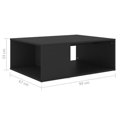 vidaXL Tavolino da Salotto Nero 90x67x33 cm in Legno Multistrato