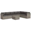 vidaXL Set Divani da Giardino 8 pz con Cuscini in Polyrattan Grigio