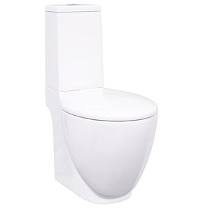 vidaXL Vaso WC in Ceramica con Scarico Dietro Bianco