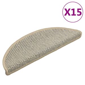 vidaXL Tappeti Adesivi Scale Aspetto Sisal 15pz 56x17x3cm Verde Chiaro