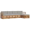 vidaXL Set di divani da esterno 5 pcs Grigio Naturale e Chiaro