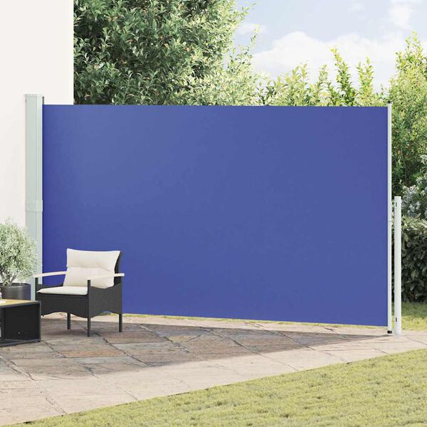 vidaXL Tenda Laterale Retrattile per Patio 200x500 cm Blu