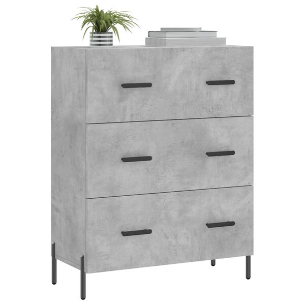 vidaXL Credenza Grigio Cemento 69,5x34x90 cm in Legno Multistrato