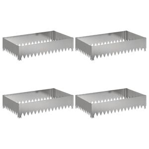 vidaXL Bordura per Prato 4 pcs 100 x 60 x 20 cm Acciaio Argento