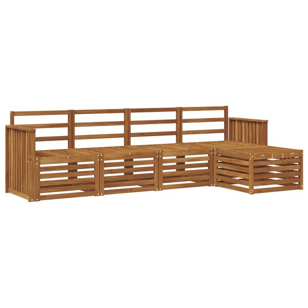 vidaXL Set divani 5 pcs Naturale Legno di Acacia Massello